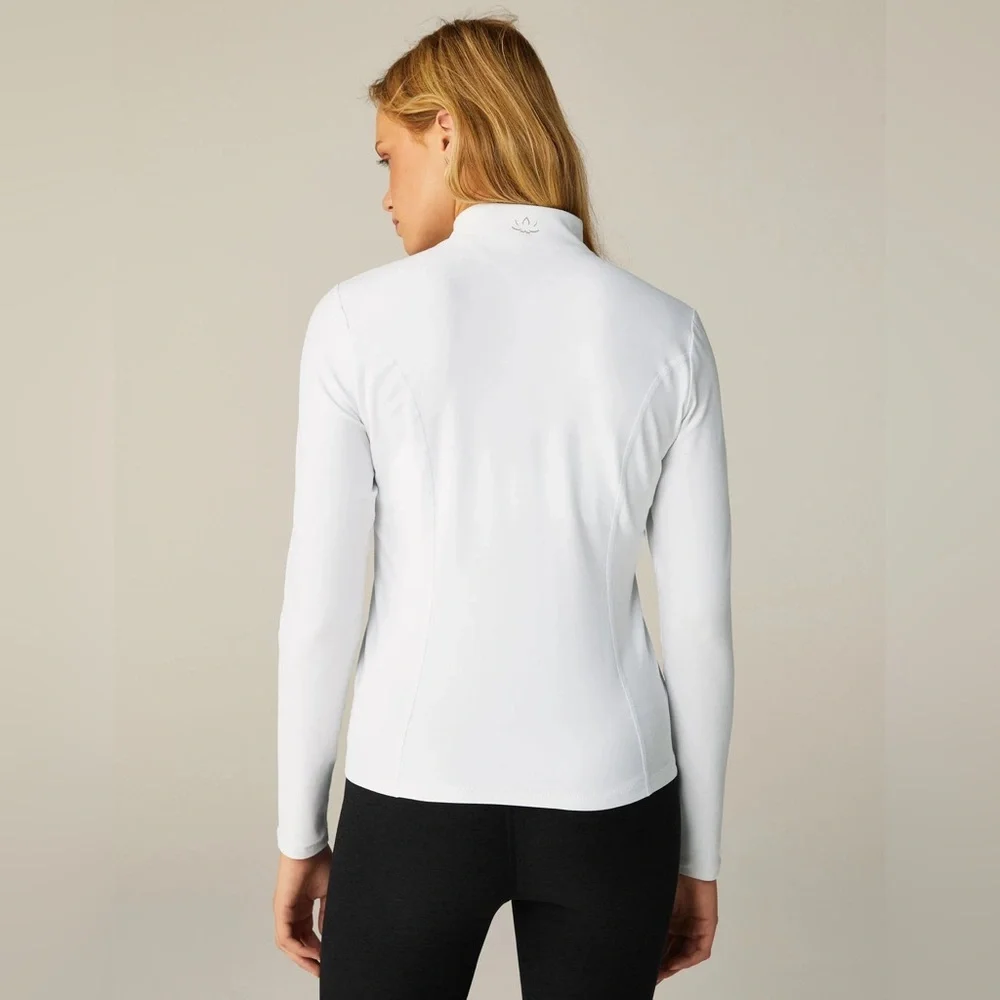 Beyond Yoga On The Go Mock Neck Sweatshirt - Cloud White - Size Extra Large XL